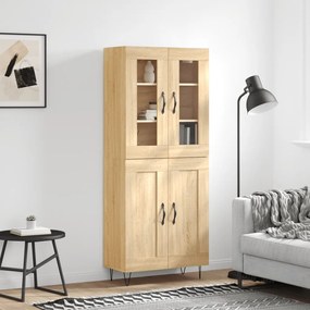 vidaXL Ντουλάπι Sonoma δρυς 69,5 x 34 x 180 εκ. από Επεξεργασμένο Ξύλο