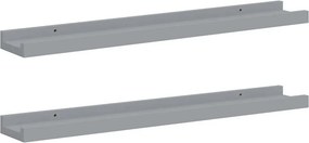 vidaXL Ράφια για Κορνίζες 2 τεμ. Γκρι 60 x 9 x 3 εκ. από MDF