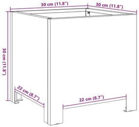 Ζαρντινιέρα Κήπου 30x30x30 εκ. Ατσάλι σκληρυθέν στον αέρα - Καφέ