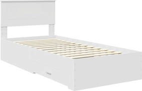 vidaXL Σκελετός Κρεβατιού Λευκό 90 x 190 cm Επεξεργασμένο ξύλο