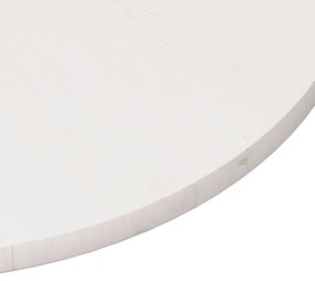 vidaXL Επιφάνεια Τραπεζιού Στρογγυλή Λευκή Ø80x3 εκ. Μασίφ Ξύλο Πεύκου