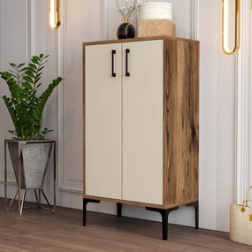 Παπουτσοθήκη Καρυδιά / Κρέμα PRAG 60x35x111