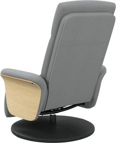 vidaXL Πολυθρόνα Μασάζ Ανακλινόμενη με Υποπόδιο Αν. Γκρι Υφασμάτινη