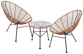 ΣΕΤ ΕΞΩΤΕΡΙΚΟΥ ΧΩΡΟΥ 3ΤΜΧ ALLEGRA HM10335 ΜΠΕΖ WICKER-ΜΕΤΑΛΛΟ