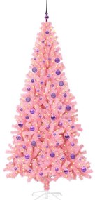 vidaXL Χριστουγεννιάτικο Δέντρο με 300 LED με βάση Ροζ 180 cm PVC