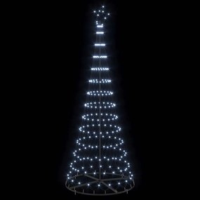 vidaXL LED Χριστουγεννιάτικο Δέντρο με βάση Ψυχρό λευκό 250 cm Μέταλλο
