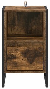 vidaXL Κομοδίνο Καπνιστό Δρύς 39,5 x 30 x 50 εκ Επεξεργασμένο ξύλο