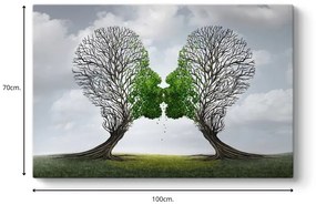 Πίνακας σε καμβά \&quot;Trees Growing With Love\&quot; Megapap ψηφιακής εκτύπωσης 100x70x3εκ.