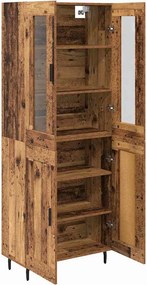 vidaXL Highboard 2 pcs Παλιό Ξύλο 69,5 x 34 x 180 εκ.