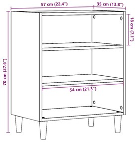 Μπουφές Αρτισιανή Δρυς 57x35x75 εκ. από Επεξεργασμένο Ξύλο 856469
