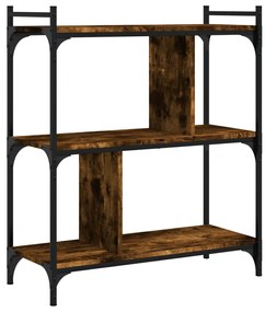 vidaXL Βιβλιοθήκη 3 Επιπέδων Καπνιστή Δρυς 76 x 32 x 88 εκ. Επεξ. Ξύλο