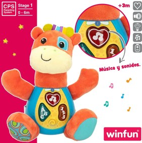 Αρκουδάκι με Ήχο Winfun Καμηλοπάρδαλη 18 x 19 x 8,5 cm (x6)