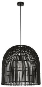 Κρεμαστό Φωτιστικό Οροφής ARTE ILLUMIN Ε27 60W Μέταλλο Ρατάν Eurolamp-144-33015-Μαύρο 144-33015