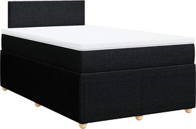 vidaXL Κρεβάτι Boxspring με Στρώμα Μαύρο 120x190 εκ. Υφασμάτινο