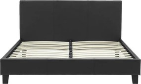 Κρεβάτι Nevil pakoworld 150x200 PU χρώμα μαύρο ματ