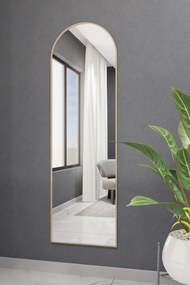 Stewehome Διακοσμητικός καθρέφτης τοίχου MDF οβάλ σχήματος Χρυσό 165x45 cm