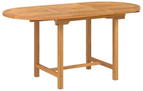 vidaXL Σέτ φαγητού για κήπο 7 pcs Καφέ Μασίφ ξύλο teak
