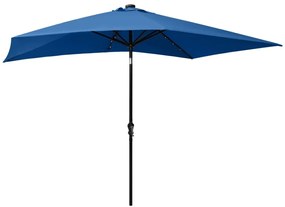 Ομπρέλα Αζούρ Μπλε 2 x 3 μ. με LED και Ατσάλινο Ιστό - Μπλε