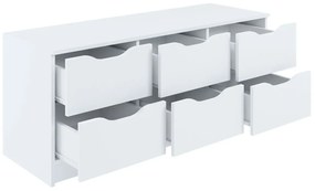 Σιφονιέρα Bristol 157, Άσπρο, Με συρτάρια, Αριθμός συρταριών: 6, 50x122x40cm, 18 kg | Epipla1.gr