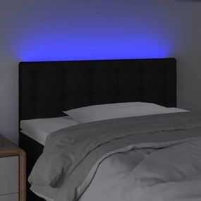 Κεφαλάρι Κρεβατιού LED Μαύρο 90x5x78/88 εκ. Υφασμάτινο - Μαύρο