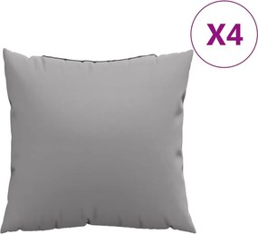 vidaXL Μαξιλάρια Καναπέ 4 τεμ. Γκρι 60x60 εκ. Υφασμάτινα