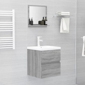 Καθρέφτης Μπάνιου Γκρι Sonoma 40x10,5x37 εκ. Επεξεργασμένο Ξύλο - Γκρι