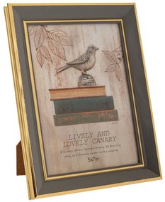 Κορνίζα Με Χρυσό Γείσο 88600 13x18cm Gold-Grey Πλαστικό