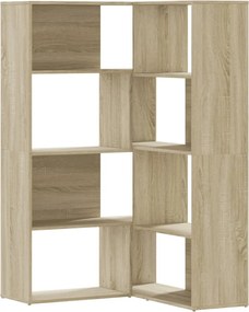 vidaXL Βιβλιοθήκη Γωνιακή 4 Επ. Sonoma Δρυς 85x85x140 εκ Επεξ. Ξύλο