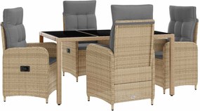 vidaXL Σετ Εξωτερικής Τραπέζης 5 pcs Μπέζ και Ανοιχτό Γκρι