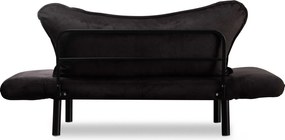 Διθέσιος Καναπές Κρεβάτι Μαύρο SAZOL 70x150x75