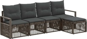 vidaXL Σετ Καναπέ Κήπου 4 pcs Γκρι συνθετικό ρατάν