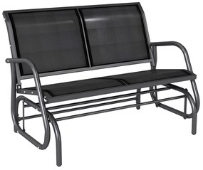 Outsunny -Κάθισμα κουνιστή πολυθρόνα κήπου με μηχανισμό κούνιας έως 200 kg φορτίο 120 x 70 x 85 cm Μαύρο