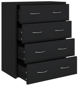 vidaXL Συρταριέρα με 4 Συρτάρια Μαύρη 60 x 30,5 x 71 εκ.