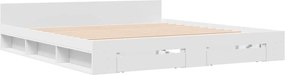 vidaXL Πλαίσιο Κρεβατιού με Συρτάρια Χωρίς Στρώμα Λευκό 200x200 εκ.