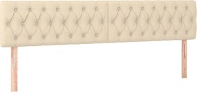 vidaXL Κρεβάτι Boxspring με Στρώμα Κρεμ 200x200 εκ. Υφασμάτινο