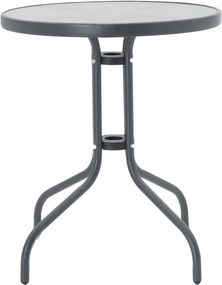 Τραπέζι Watson pakoworld μέταλλο γκρι-γυαλί Φ60x70εκ