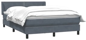 vidaXL Κρεβάτι Boxspring με Στρώμα Σκούρο Γκρι 160x210 εκ. Βελούδινο