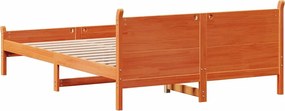 vidaXL Σκελετός Κρεβ. Χωρίς Στρώμα Καφέ Κεριού 135x190 εκ Μασίφ Πεύκο