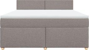vidaXL Κρεβάτι Boxspring με Στρώμα Taupe 180x200 εκ. Υφασμάτινο