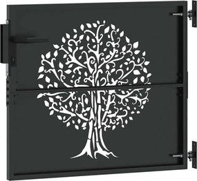 vidaXL Πύλη Κήπου Μαύρο 85 x 100 cm Ατσάλι με Επικάλυψη Πούδρας