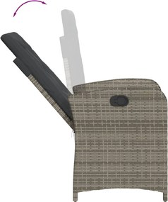 vidaXL Σετ Τραπεζαρίας Κήπου 7 τεμ. Γκρι Συνθ. Ρατάν με Μαξιλάρια