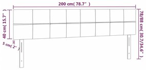 Κεφαλάρια Κρεβατιού 2 τεμ.Σκούρο Γκρι 100x5x78/88 εκ. Βελούδινο - Γκρι