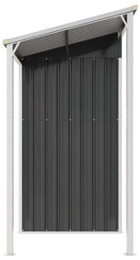 vidaXL Αποθήκη Κήπου Εκτεταμένη Οροφή Ανθρακί 277x107x181 εκ. Ατσάλι