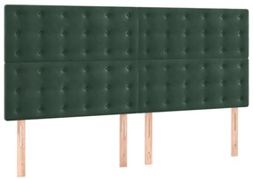 vidaXL Κεφαλάρια Κρεβατιού 4 τεμ. Σκ.Πράσινο 90x5x78/88 εκ. Βελούδινο