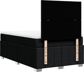 vidaXL Κρεβάτι Boxspring με Στρώμα Μαύρο 120x200 εκ. Υφασμάτινο