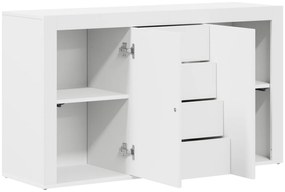 vidaXL Λευκό Πλαϊνό Γραφείο Λευκό Ξύλο 120 x 36 x 69 εκ. Αποθήκευση
