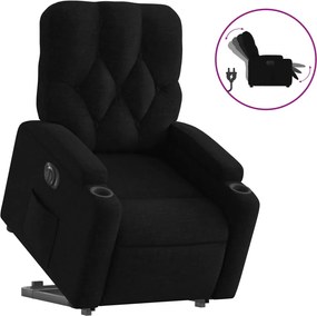vidaXL Πολυθρόνα Ηλεκτρική Ανακλινόμενη με Ανύψωση Μαύρη Υφασμάτινη