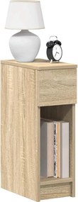 vidaXL Κομοδίνα με συρτάρι 2 τεμ. Sonoma Δρυς 20x36x60 εκ.