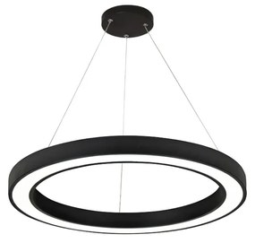 InLight Κρεμαστό φωτιστικό LED 88W 3CCT (by switch on base) σε μαύρη απόχρωση D:80cm (6073-80-BL)