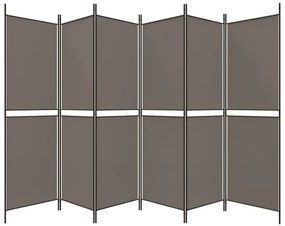 vidaXL Διαχωριστικό Δωματίου με 6 Πάνελ Ανθρακί 300x180 εκ. από Ύφασμα